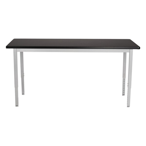 NPS Steel Height Adjustable Heavy Duty Table, 24 X 60 , HPL Top, Grey Frame